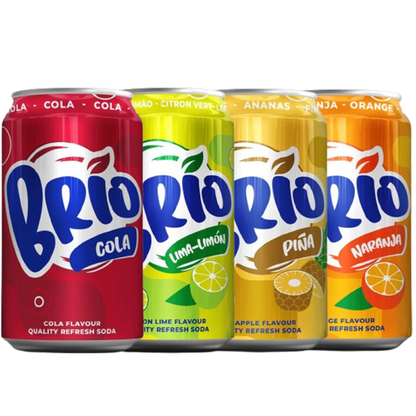 Brio Soft Drink Assorted Flavors Box of 24 Units of 330 ml